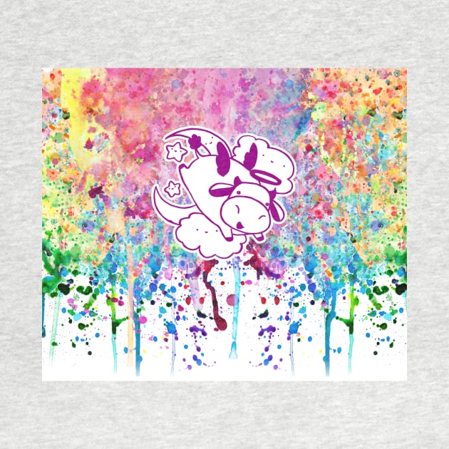 Rainbow Paint Drip Cow by saradaboru